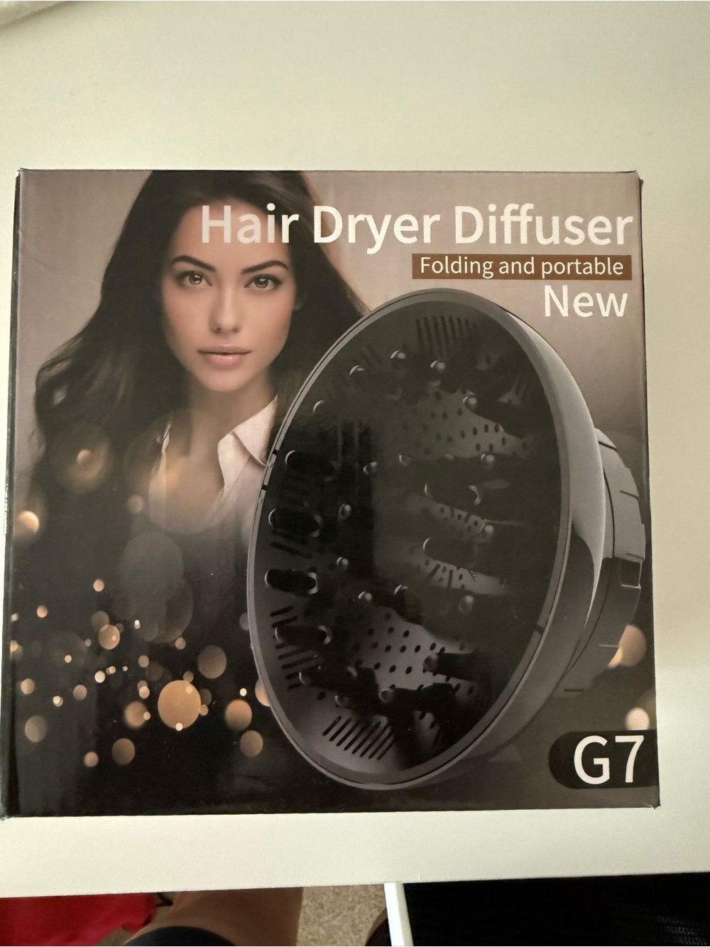 G7 Black Folding Hair Dryer Diffuser - Portable Hair Diffuser